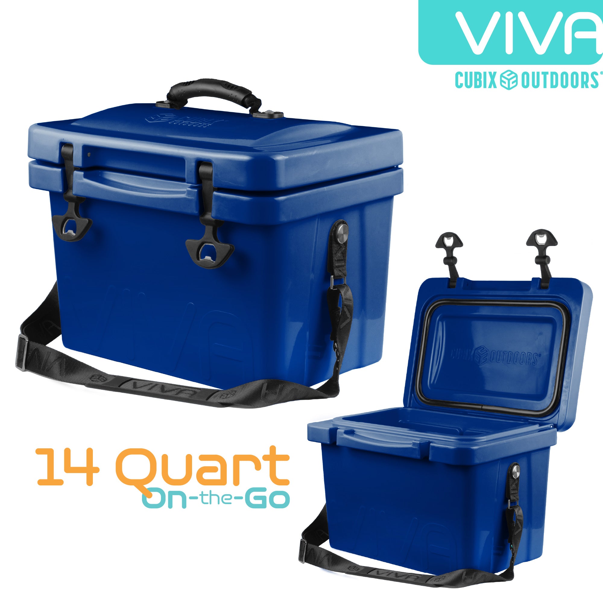 Cubix Outdoors 10 qt Quadrax Rotomolded Portable Hard Cooler, Fits 8 Cans, Abyss Blue, Size: 10 Quarts